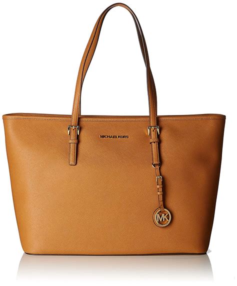 michael kors saffiano jet set zip top tote